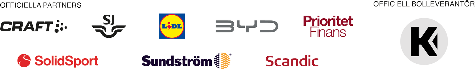 En bild med logotyper på de företag som är partners till USM